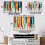 Colourful Paint Droppings Blue Orange - Geometric Wall Art Decor Set-1496084835-1496084846