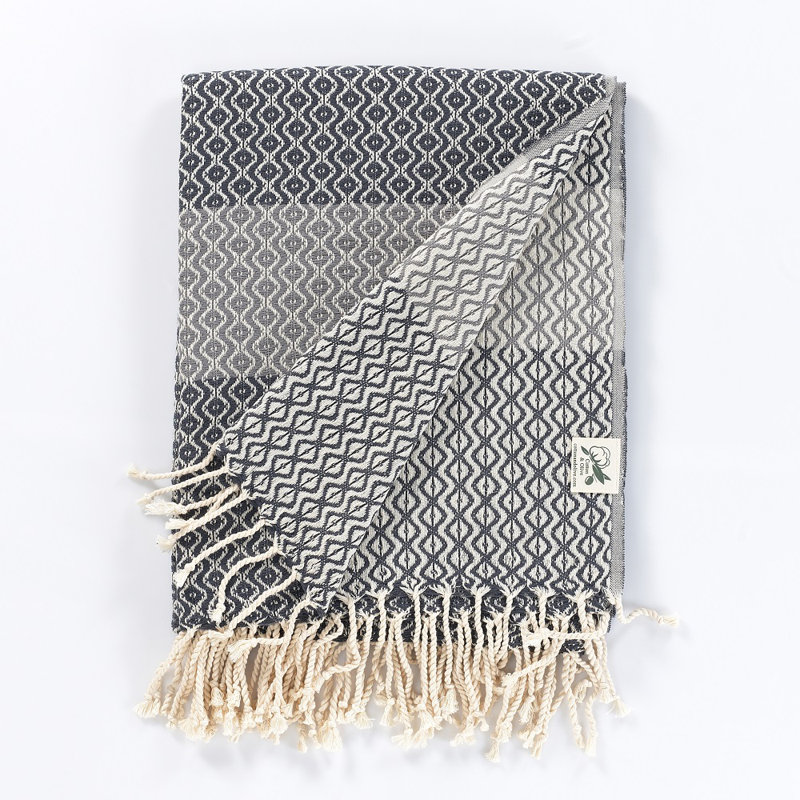 Hand Woven Throw Blanket, Grey