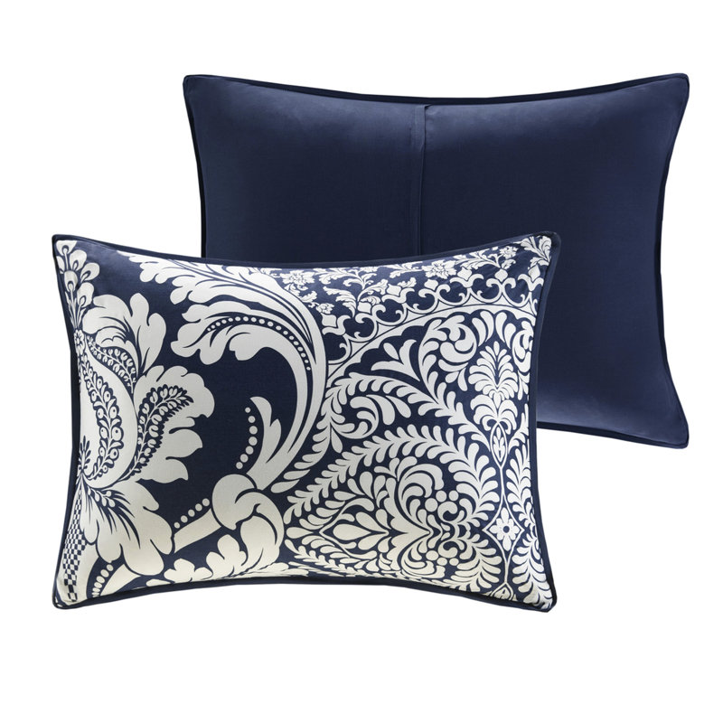 Édredon en coton grand indigo - Coussins décoratifs et literie imprimés, Édredon grand + 6 pièces supplémentaires , Indigo
