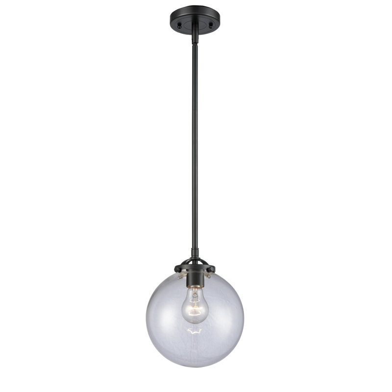 Luminaire suspendu sphère 1 lumière Zarmayr, DEL, Transparent, Bronze huilé