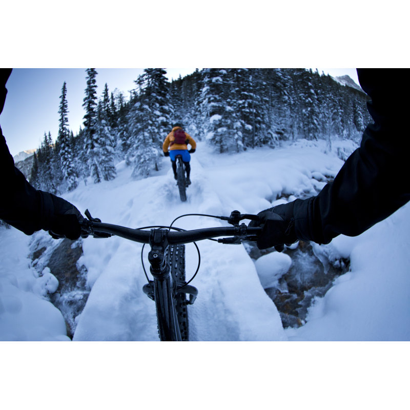 Fat Bike Winter Snow Ride by GibsonPictures - Art Prints, 51cm H x 76cm W