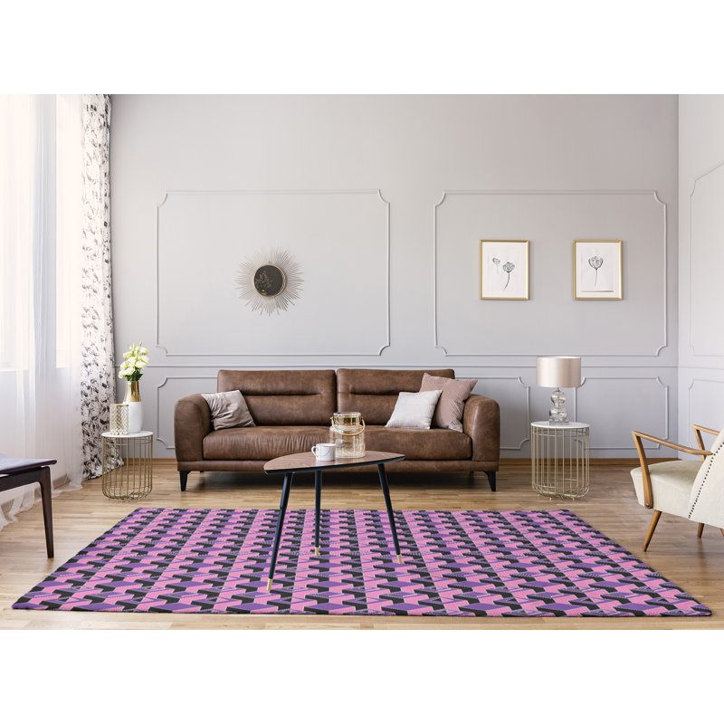 Tapis mauve/rose clair dark skyscrapers, Rectangle 9 pi x 12 pi