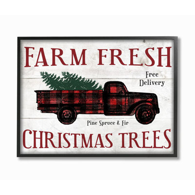 Farm Fresh Christmas Trees - reproduction d'art textuel