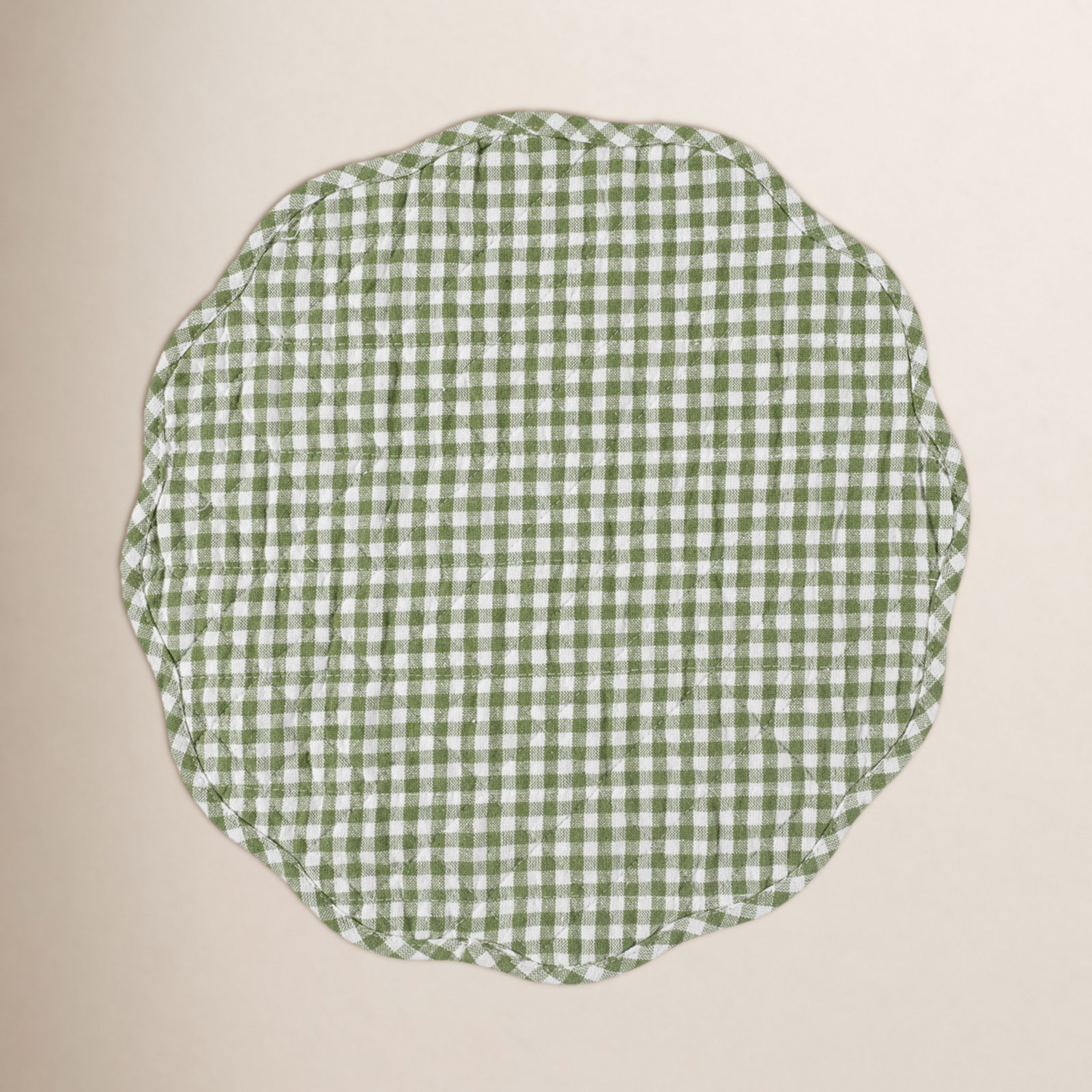 Quilted Cotton Placemat, Olive