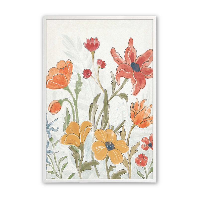 «Garden Melody In Bloom II», Blanc opaque, H 37 po x l 25 po