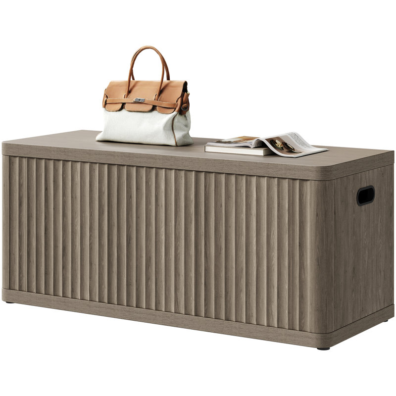 Cesiro 40.2"Modern Wood Bench, Multi-Functional With Hidden Storage, Gray Alder, Individual