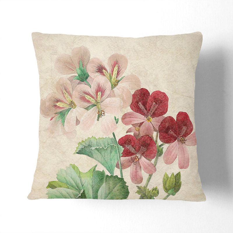 Floral Square Throw Cushion, Black, 40cm H x 40cm W x 15cm D