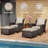 5-Piece Wicker Outdoor Patio Armrest Set-1689812145