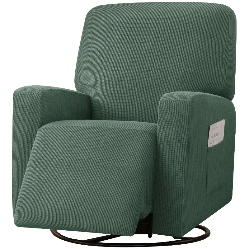 Housse pour fauteuil inclinable à coussins carrés/rectangulaires, Mélange de polyester cyan foncé