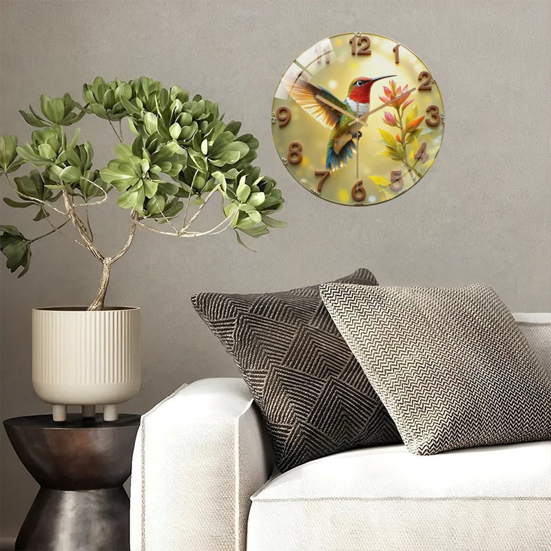Horloge murale colibri 12 po