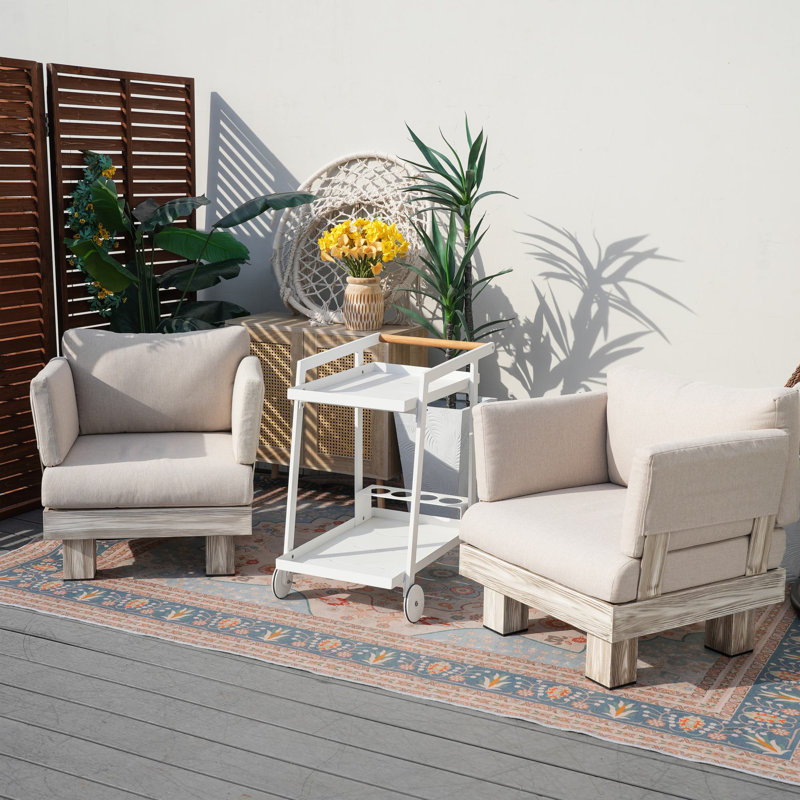Shenia 3-Piece Outdoor Upholstered Coversation Set