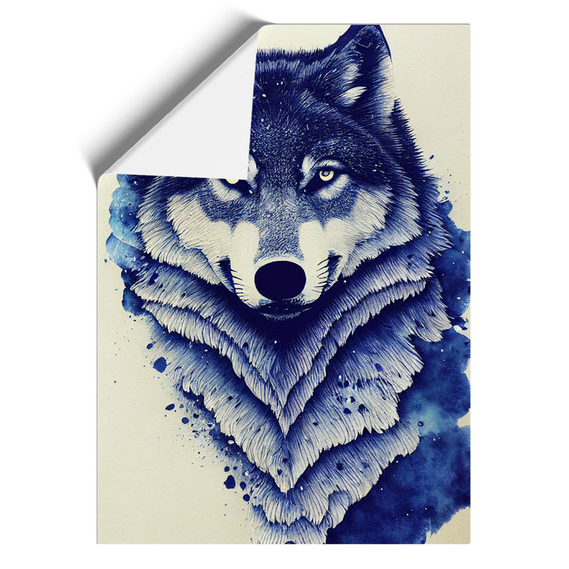 Winter Wolf Art No.2 - Wall Art, 29.7cm H x 21cm W, Paper, No Matte