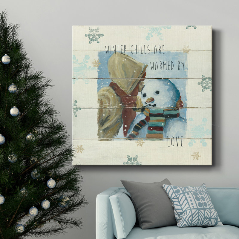Winter Chills - Toile tendue avec châssis de qualité supérieure - prête à être accrochée, H 40 po x l 40 po x P 1 po