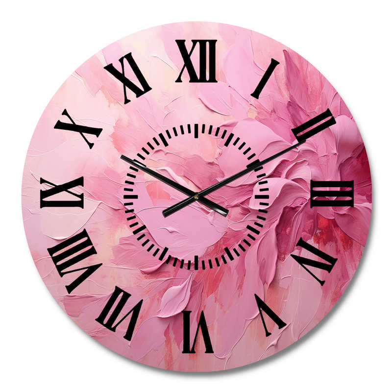 Horloge murale or et rose, Médium