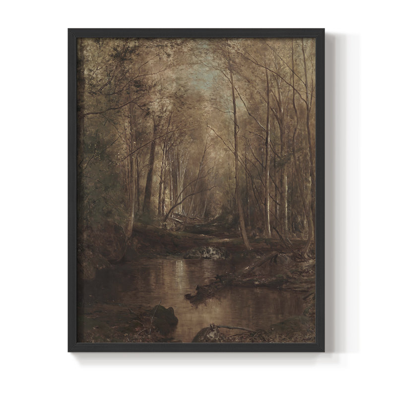 Reproduction encadrée rétro en bois massif III, H 21 po x l 17 po, Noir, noir, noir, noir