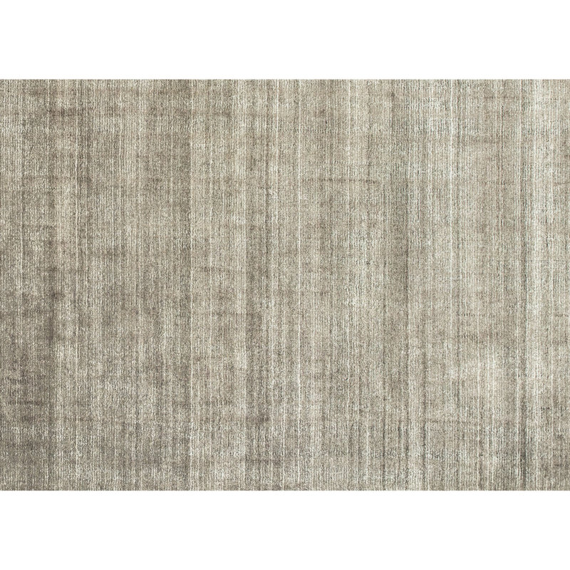 Hand Knotted Area Rug in Gray/White, Rectangle 6' x 9'