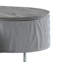 Élégante table basse grise très brillante avec tiroir et butoirs de conception ovale chic
