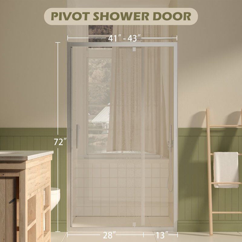 Portes de douche et de baignoire modernes, verre trempé transparent, conception réversible pour la maison