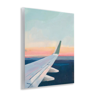 Airplane Wing Sunset Wall Plaque, design by The Prints Vibe
