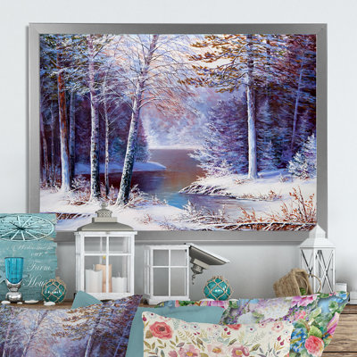 «Sunshine Through Snowy Winter Landscape», reproduction d'art sur toile