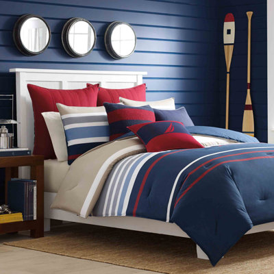 Ensemble de housse de couette en coton bleu marine Bradford de Nautica