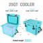 Glacière isotherme de 25 pte pour la plage, les voyages et le camping: rétention de froid de 5 jours, matériau résistant aux chocs, poignée ergonomique souple, porte-gobelet intégré pour bouteille, portable en plastique turquoise avec