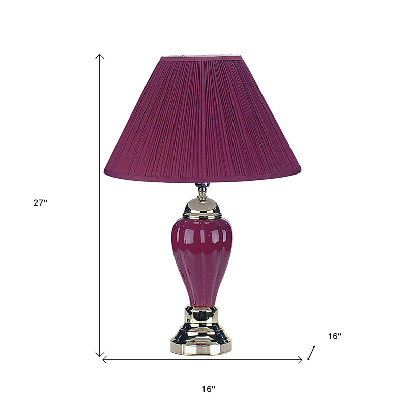 Lampe de table 1pc, Chrome / mauve, Mauve