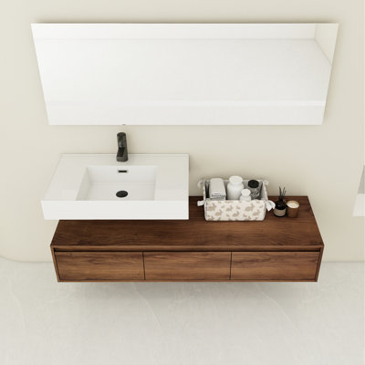 Modern Bathroom Vanity - Resin Sink, Space Saving Sink 18.23 In. Wide, Luxury