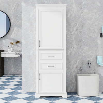 Wooden Bathroom Storage Cabinet with Storage Drawers and Shelves