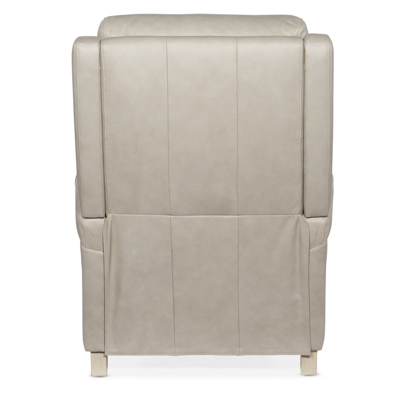 Hurley Power Recliner with Power Headrest, Beige Genuine Leather