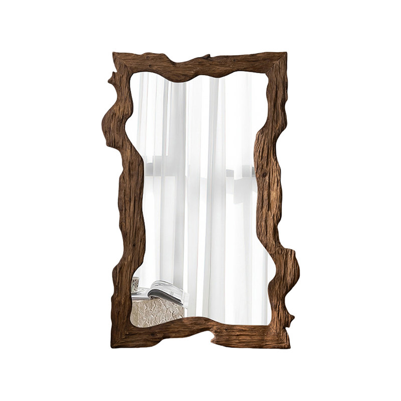 Free Form Solid Wood Full Length Mirror, 74.8" x 49.21"