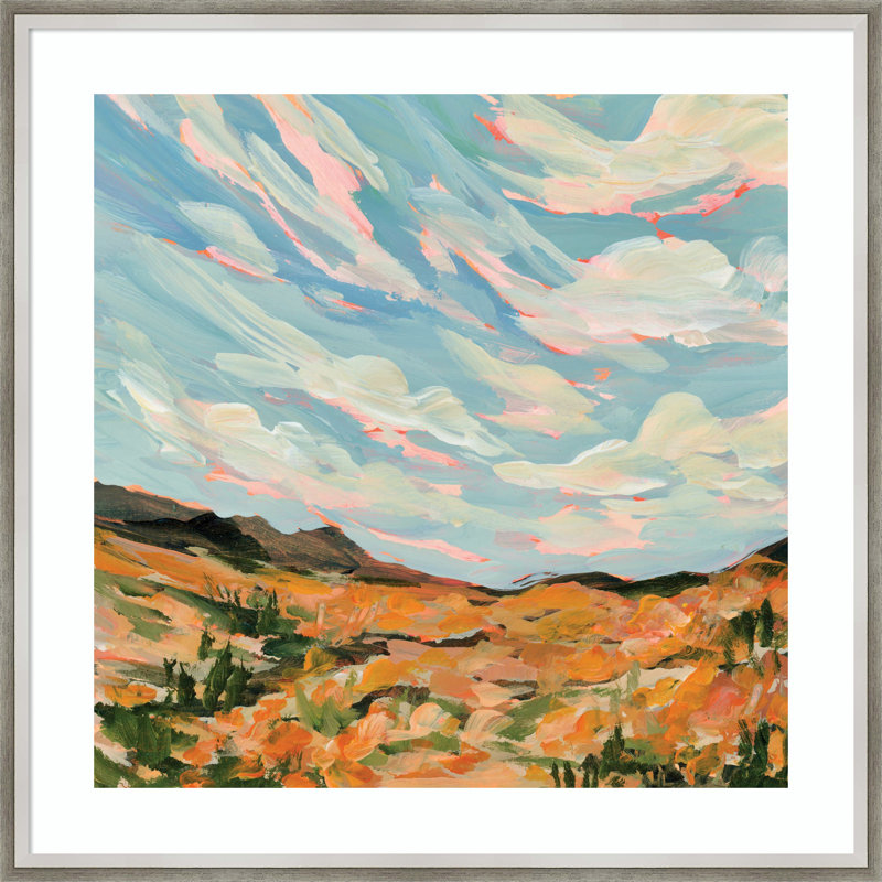 «California» par Emily Kenney, reproduction d'art encadrée, H 25 po x l 25 po x P 2 po, Argent