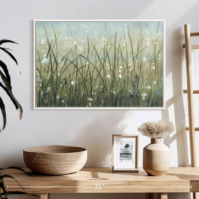 Meadow Bliss II, Cadre flottant blanc, 25 po x 17 po