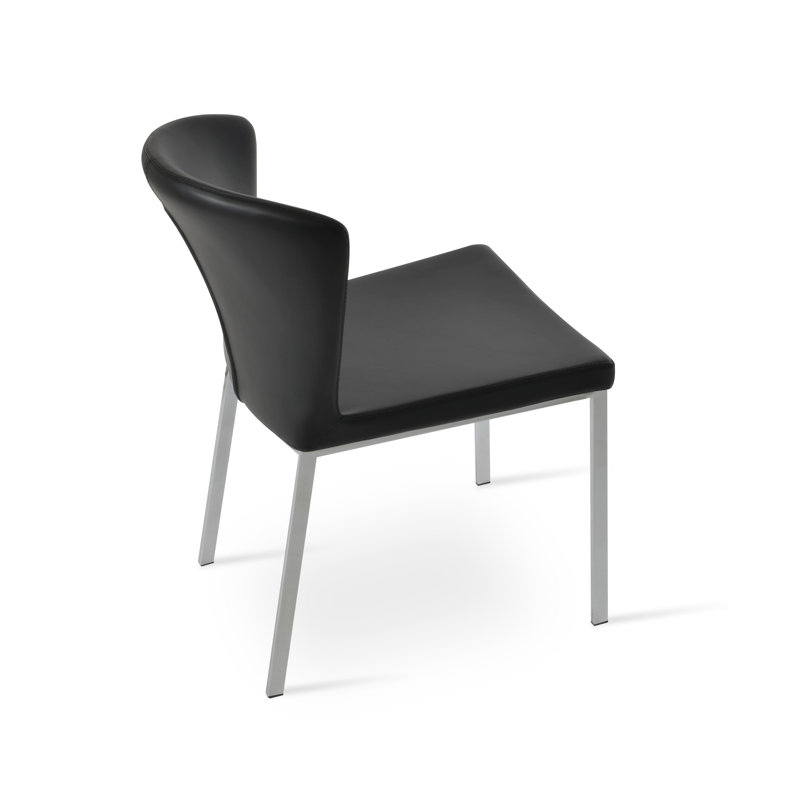 Capri 18'' H Dining Chair, Black Faux Leather