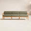 Haven Teak Outdoor Sofa With Sunbrella Cushions And Wooden Armrest In Canvas-1755322960