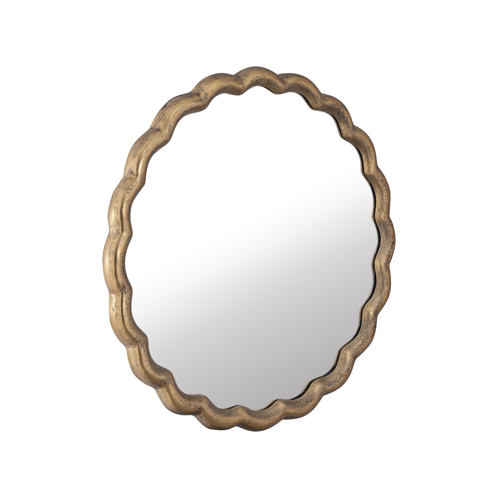 Aluminum Wave Mirror Medium, Gold, 27" x 27"