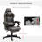 Adjustable Height Racing Chair In Brown Pu Leather, With Lumbar Cushion, Footrest, Reclining Ergonomic Lounge Adjustable, Aid