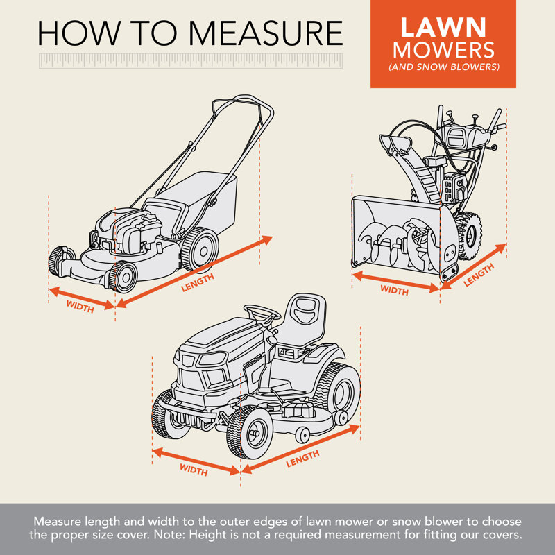 Modern Leisure Garrison Waterproof Push Lawnmower Cover, 75"L X 25.5"W X 23"H, Heather Grey