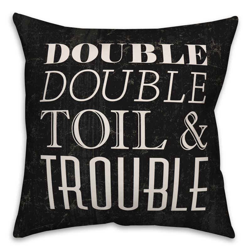  Housse et insert de coussin carré Double Toil Trouble, 18" x 18"