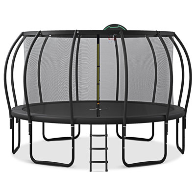 15Ft Trampoline For Kids With Upgraded Arcpole And Composite Toploop For Safety Enclosure