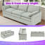 Canapé moderne à 3 places avec coussin double et rangement latéral pour le salon-126539427