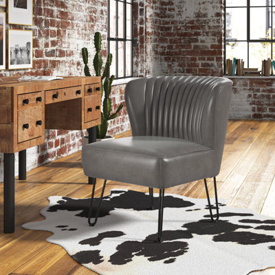 Euclid Faux Leather Chair With Metal Base
