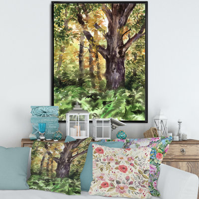 Grand arbre dans la forêt d'automne - Peinture sur toile