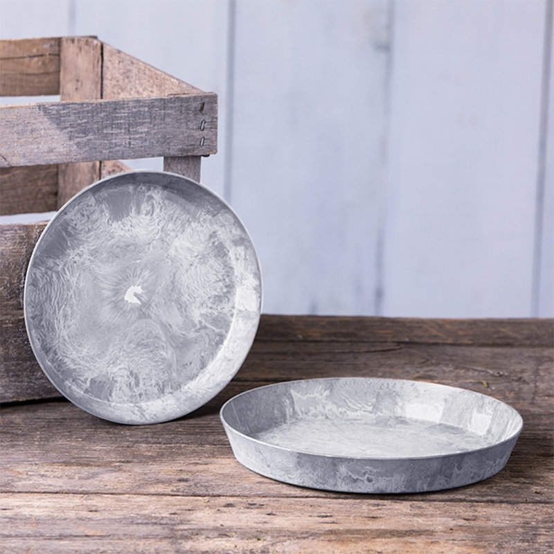 Pollyanna Pot Planter, Gray, 1.5" H x 10" W x 10" D
