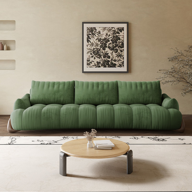 Canapé minimaliste à trois places de style français, Vert