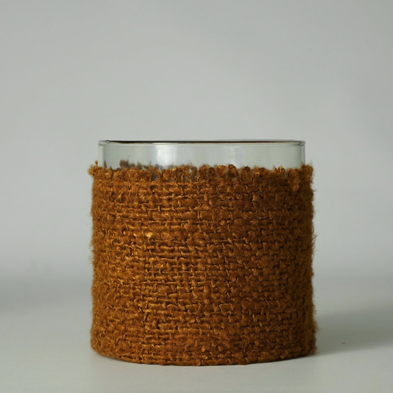 Jalin Glass Tabletop Votive Holder, 6" H x 6" W, Mustard