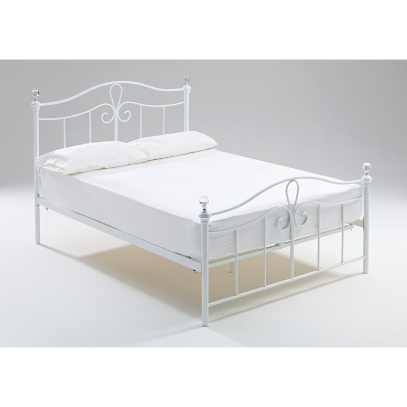 Metal Bed, Double (4'6), White Matt