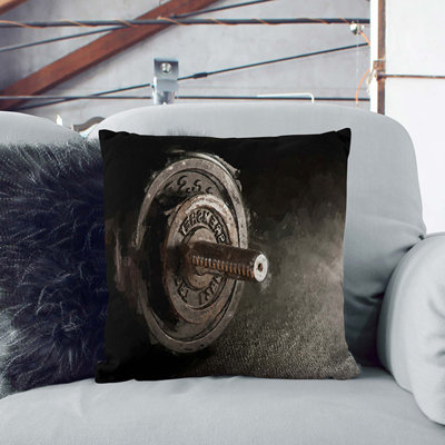 Dumbbell Weight Square Throw Cushion