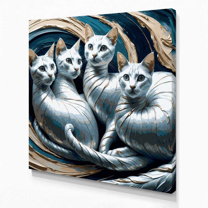 Cats Korat Gray Canvas Wall Art