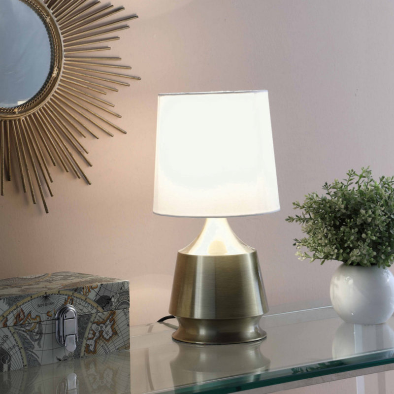 Lampe de table en laiton antique 14 pouces Ellis